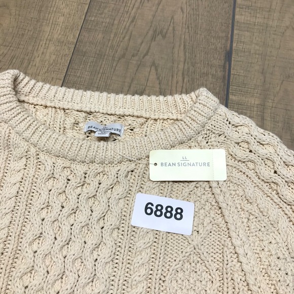 L.L. Bean Fisherman Sweater Tunic Womens Size XS Beige Signature Cotton Pullover - Picture 12 of 12